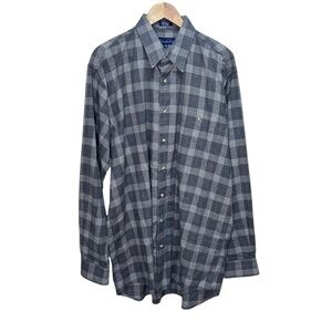 Oscar De La Renta Cotton Grey Plaid Size LT